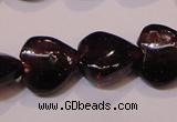 CGA393 15 inches 8*8mm heart natural red garnet beads wholesale