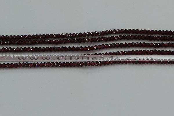 CGA517 15.5 inches 2*3mm faceted rondelle red garnet beads