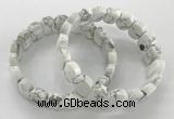 CGB3275 7.5 inches 10*15mm faceted oval white howlite bracelets