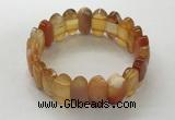 CGB3315 7.5 inches 10*20mm faceted oval red agate bracelets