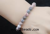 CGB5036 6mm, 8mm round pink zebra jasper beads stretchy bracelets