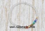 CGB7038 7 chakra 4mm white jade beaded meditation yoga bracelets
