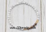 CGB7127 4mm white howlite & yellow tiger eye beaded meditation yoga bracelets