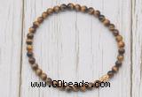 CGB7203 4mm tiny grade AA yellow tiger eye beaded meditation yoga bracelets