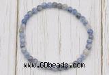 CGB7211 4mm tiny blue spot stone beaded meditation yoga bracelets