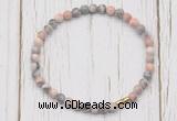 CGB7269 4mm tiny pink zebra jasper beaded meditation yoga bracelets