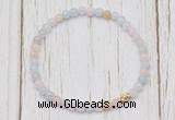 CGB7294 4mm tiny morganite beaded meditation yoga bracelets