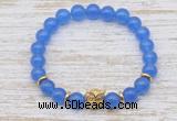 CGB7479 8mm candy jade bracelet with owl head for men or women