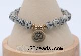 CGB7768 8mm dalmatian jasper bead with luckly charm bracelets