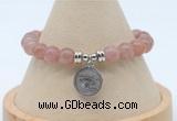 CGB7906 8mm strawberry quartz bead with luckly charm bracelets
