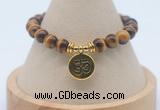 CGB7917 8mm yellow tiger eye bead with luckly charm bracelets