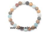 CGB8080 8mm matte amazonite, picture jasper & picasso jasper beaded stretchy bracelets