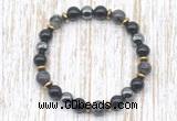 CGB8390 8mm black labradorite, black onyx & hematite energy bracelet