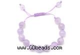 CGB8759 8mm,10mm round lavender amethyst adjustable macrame bracelets
