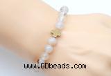 CGB9377 8mm, 10mm montana agate & cross hematite power beads bracelets