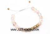 CGB9487 8mm, 10mm montana agate & drum hematite adjustable bracelets