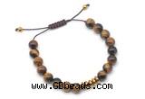 CGB9500 8mm, 10mm yellow tiger eye & rondelle hematite adjustable bracelets