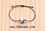 CGB9933 Fashion 12mm black & white jasper adjustable bracelet jewelry