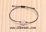 CGB9992 Fashion 12mm faceted rose quartz adjustable bracelet jewelry