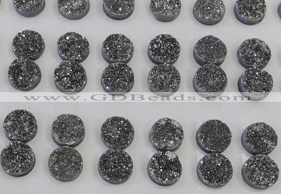 CGC113 14mm flat round druzy quartz cabochons wholesale