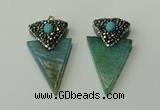 CGP104 30*55mm arrowhead agate gemstone pendants wholesale