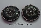 CGP1580 45mm coin labradorite gemstone pendants wholesale