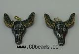 CGP162 40*50mm ox-head hematite gemstone pendants wholesale