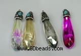 CGP249 17*70mm faceted teardrop crystal glass pendants wholesale