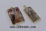 CGP3334 25*50mm - 35*55mm rectangle crazy lace agate pendants
