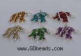CGP3353 35*60mm elephant druzy agate pendants wholesale