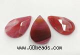 CGP3565 35*55mm faceted flat teardrop agate pendants wholesale