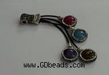 CGP735 18mm - 20mm coin agate tassel pendants wholesale