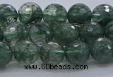 CGQ522 15.5 inches 8mm faceted round imitation green phantom quartz beads