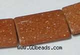 CGS85 15.5 inches 25*35mm rectangle goldstone beads wholesale