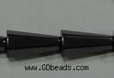 CHE174 15.5 inches 8*16mm faceted cone hematite beads wholesale