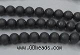 CHE402 15.5 inches 4mm round matte hematite beads wholesale
