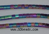 CHE603 15.5 inches 3*3mm cube plated hematite beads wholesale