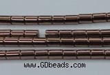 CHE745 15.5 inches 2*4mm tube plated hematite beads wholesale