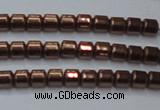 CHE777 15.5 inches 2*2mm drum plated hematite beads wholesale