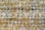 CITR10 15 inches 6mm faceted round natural citrine beads