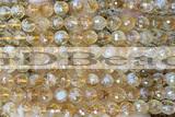 CITR11 15 inches 8mm faceted round natural citrine beads