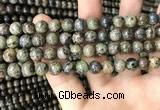 CJB316 15.5 inches 8mm round orange dendritic jade beads