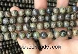 CJB317 15.5 inches 10mm round orange dendritic jade beads