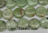 CKC254 15.5 inches 12mm flat round natural green kyanite beads