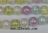 CKQ63 15.5 inches 10mm round AB-color dyed crackle quartz beads