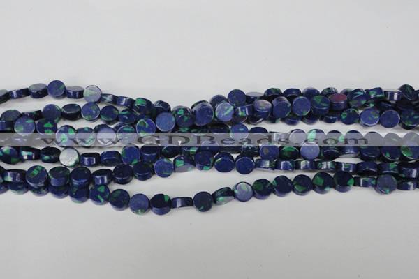 CLA442 15.5 inches 8mm coin synthetic lapis lazuli beads
