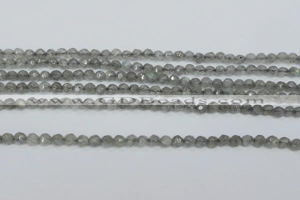 CLB510 15.5 inches 4mm faceted round labradorite gemstone beads
