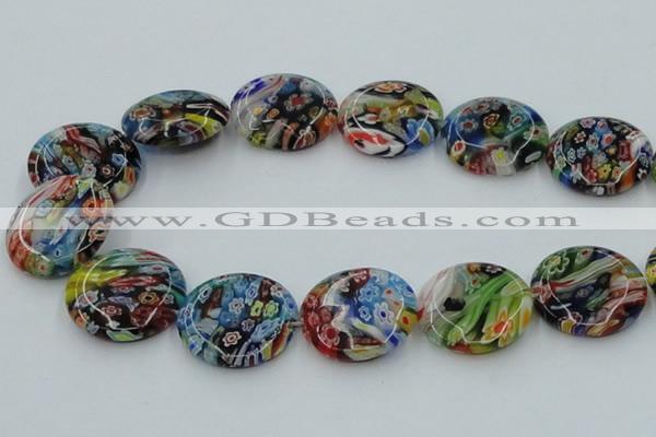 CLG597 16 inches 25mm flat round lampwork glass beads wholesale