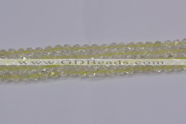 CLQ312 15.5 inches 8mm faceted nuggets lemon quartz beads