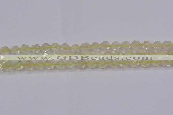 CLQ313 15.5 inches 10mm faceted nuggets lemon quartz beads